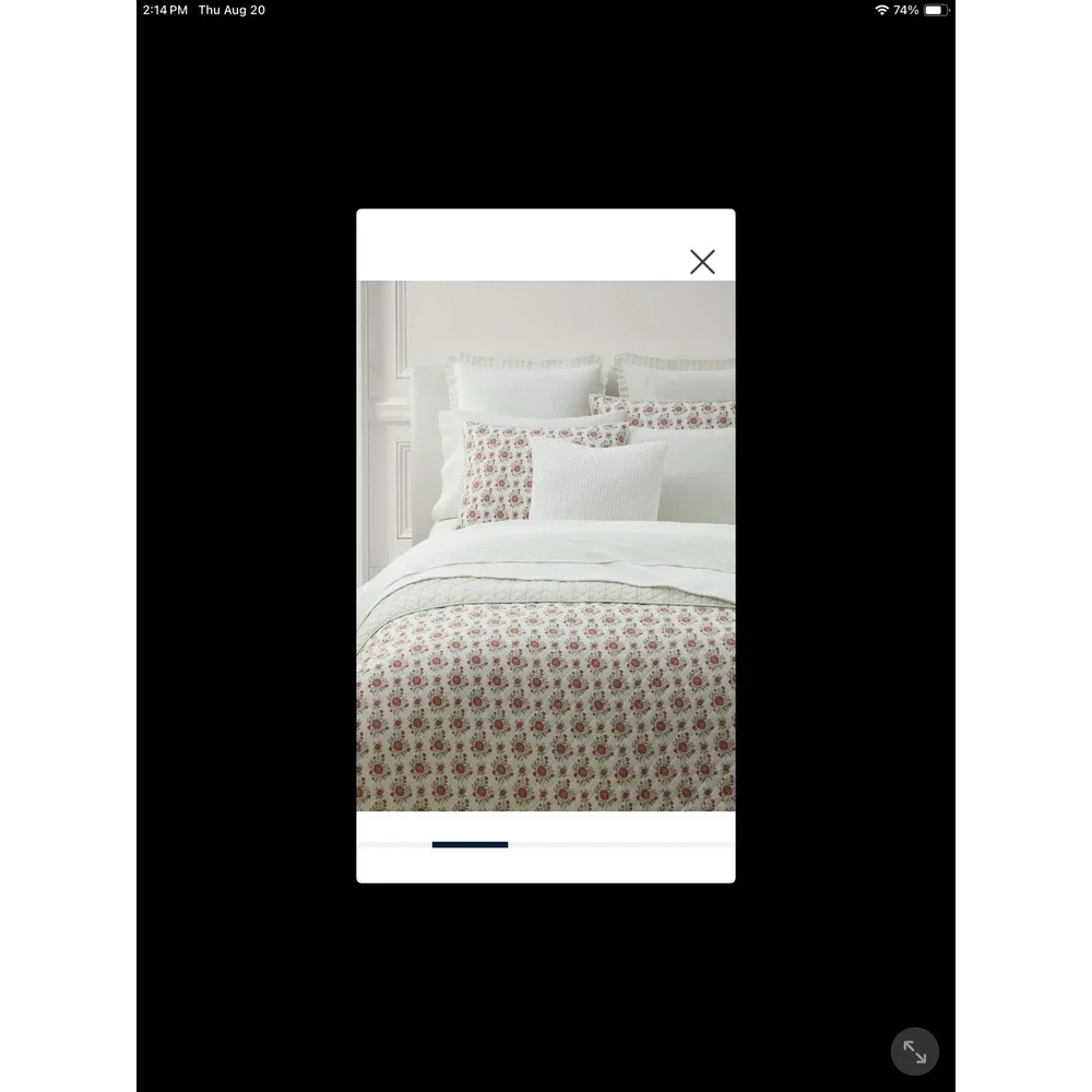 Lauren Ralph Lauren Maren King Quilt Floral Red Cream Striped Reverse 92x108 NEW